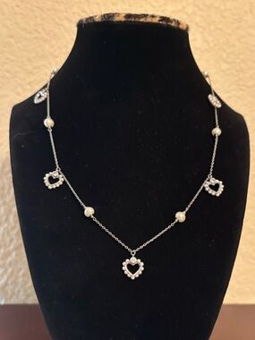 kate spade heart and pearl necklace